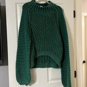 BNWT XL FREE PEOPLE cable knit balloon sleeve sweater